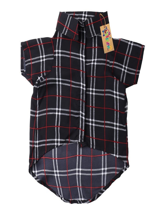 ويستيرن إرا قميص قطني مطبوع من ويسترن إيرا، قميص أساسي للكلاب يسمح بمرور الهواء، قميص فائق النعومة، قميص خفيف الوزن لطيف لحيواناتك الأليفة، ملابس مريحة للغاية للكلاب (طبعة مربعات سوداء) (مقاس كبير جدًا - 24 بوصة) - Image 5